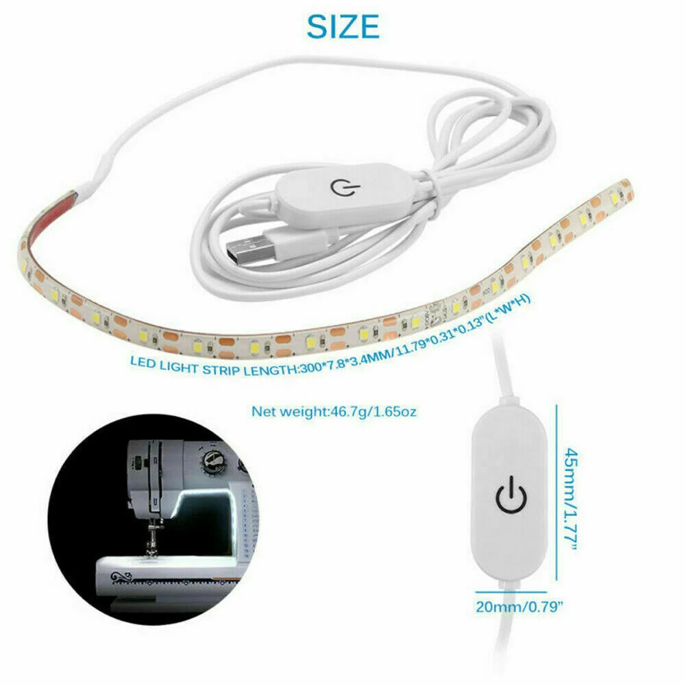 

Sewing Machine LED Light Bright Strip with Touching Dimmer USB Power Supply BDF99