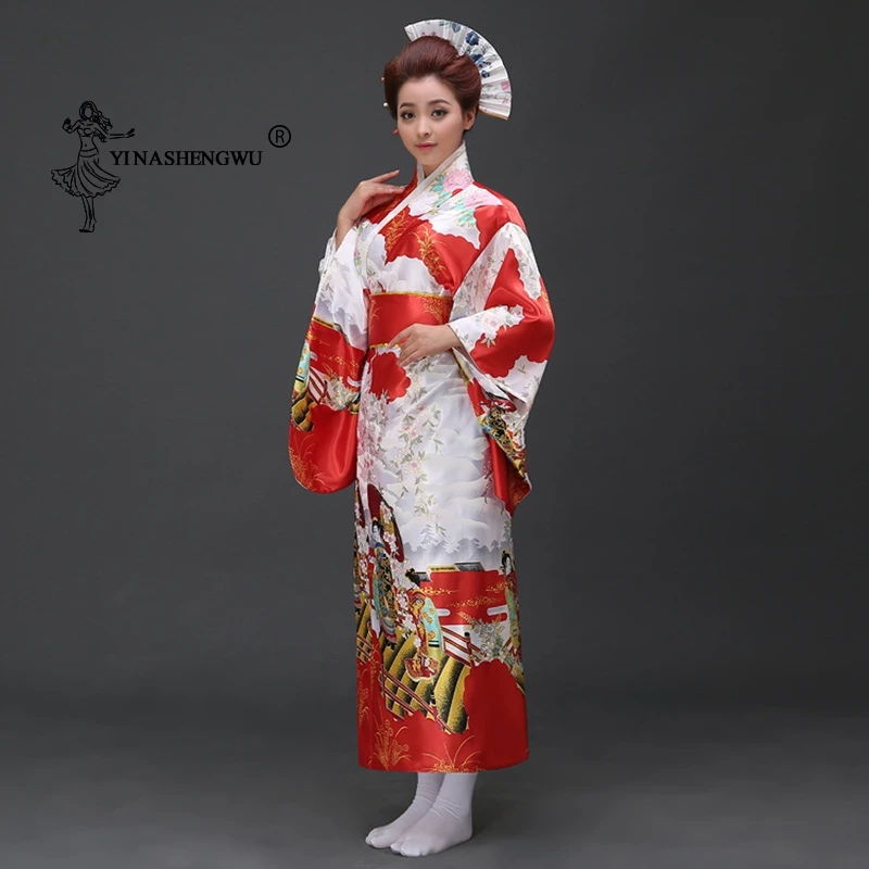 Сексуальная Гейша юката для женщин Япония Femmes японский традиционный цветочный принт длинное кимоно сценический костюм маскарадный костюм азиатская одежда