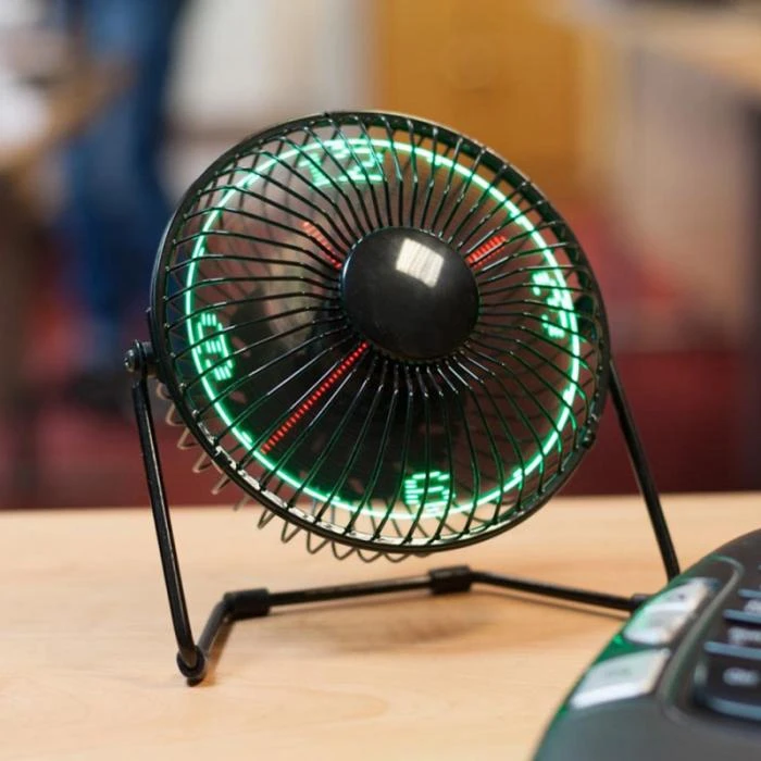 Usb Led часы мини вентилятор с дисплеем температуры в реальном времени настольный 360 вентиляторы охлаждения для домашнего офиса