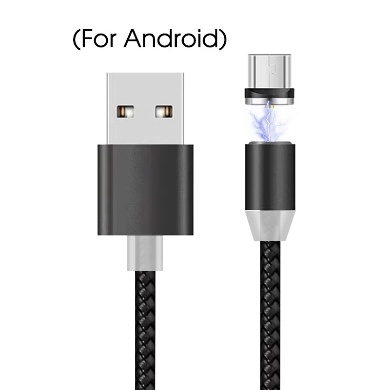 Магнитный зарядный кабель для быстрой зарядки Micro USB кабели для Galaxy S7 Мобильный телефон магнит type C USB шнур для huawei mate 30 Pro - Color: 2 in 1 Micro USB