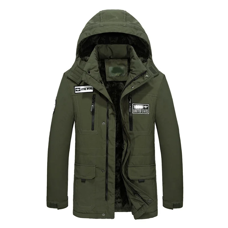 

AFS 2019 Newest Men's Down Cotton Jacket Winter Parkas Coat Man solid Fit Coats with fur hood Men Winter Parkas Size M-4X