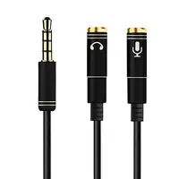 ממ גק כדי 3.5mm מיקרופון Aux Cable 1 זכר 2 כבל אודיו 3.5 מ"מ נקבה עבור מחשב נייד ג