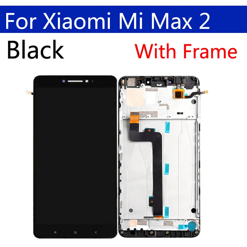 6 44 &quotОригинальный дисплей для Xiaomi Max 2 ЖК сенсорный экран дигитайзер с рамкой