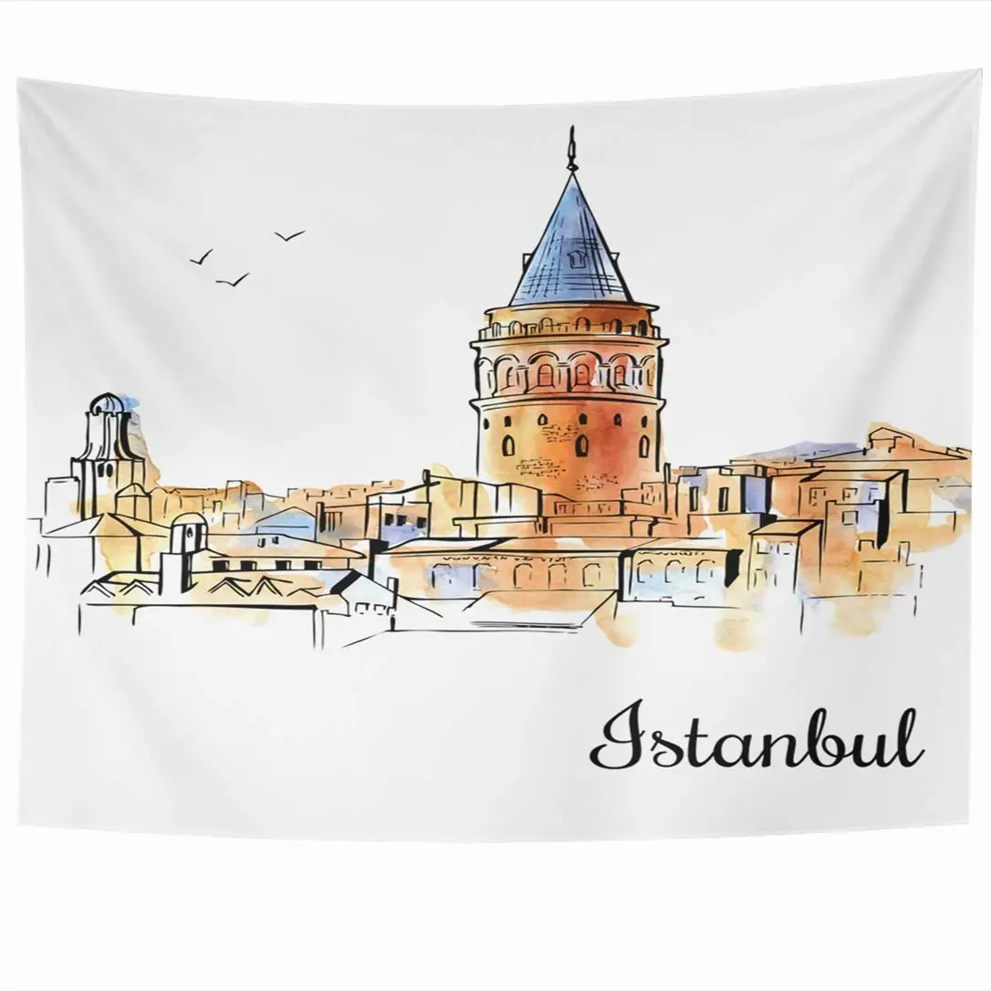 

Turkish Sketchy Galata Tower Istanbul Sketch Turkey Byzantine Tourism Drawing Design Tapestries