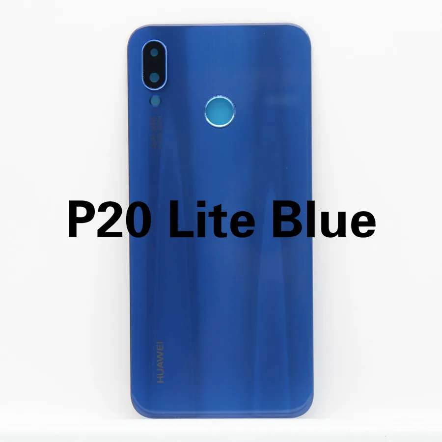 Для huawei P20 Pro крышка батареи Задняя стеклянная Задняя Дверь Корпус чехол панель+ объектив камеры для huawei P20 Lite крышка батареи Nova 3e