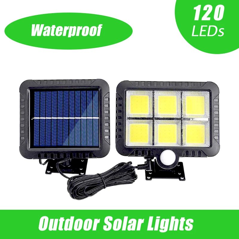 100 LEDs Solar Lamps Outdoor Waterproof Emergency Led Light PIR Motion Sensor Powered Garden Wall Lights Flood Lamp | Лампы и