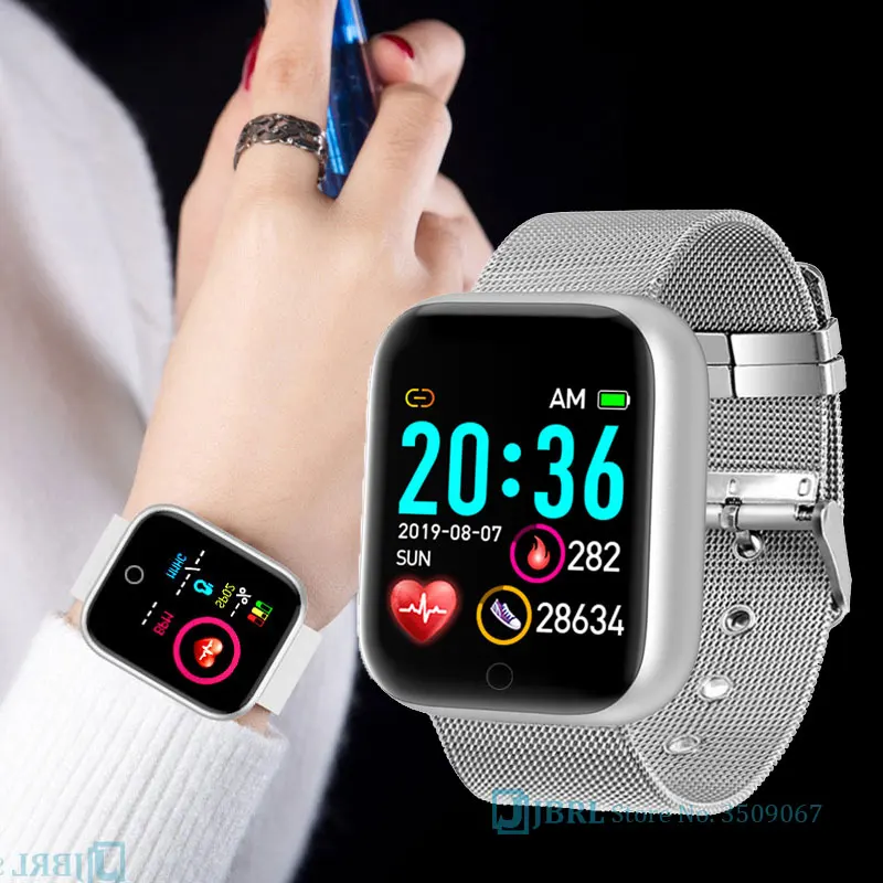 Square Smart Watch Women Men Smartwatch For Android IOS Electronics Clock Fitness Tracker New Sport Bluetooth Smart-watch | Электроника