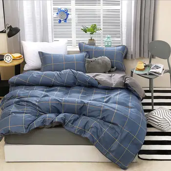 

stripe Printing Duvet Cover Sets King Activity Bedding sets RU USA EU Size,Quilt cover Sheet Set Bedroom Bedding Bed Linen blue