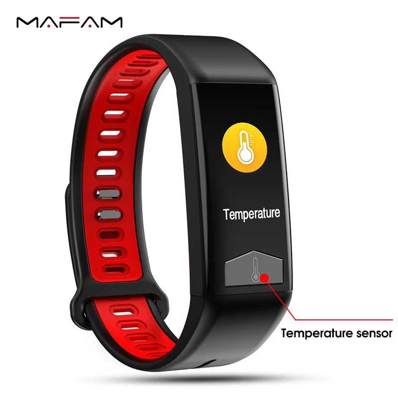 

MAFAM T02 ECG Smart Bracelet Healthy Tracker Body Temperature IP68 Waterproof 13 kinds of languages Smart Watch For men women