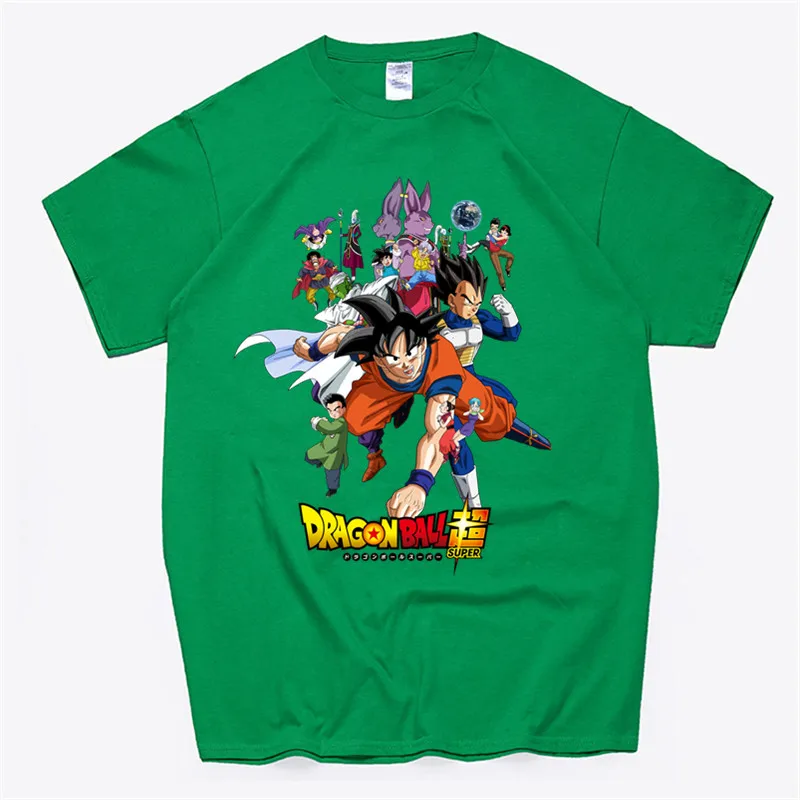 T102A-green Для женщин Dragon Ball Z super son goku забавная хлопковая футболка унисекс скейтборд Рождественская Футболка женская одежда для девочек уличная рубашка - Цвет: T102A-green