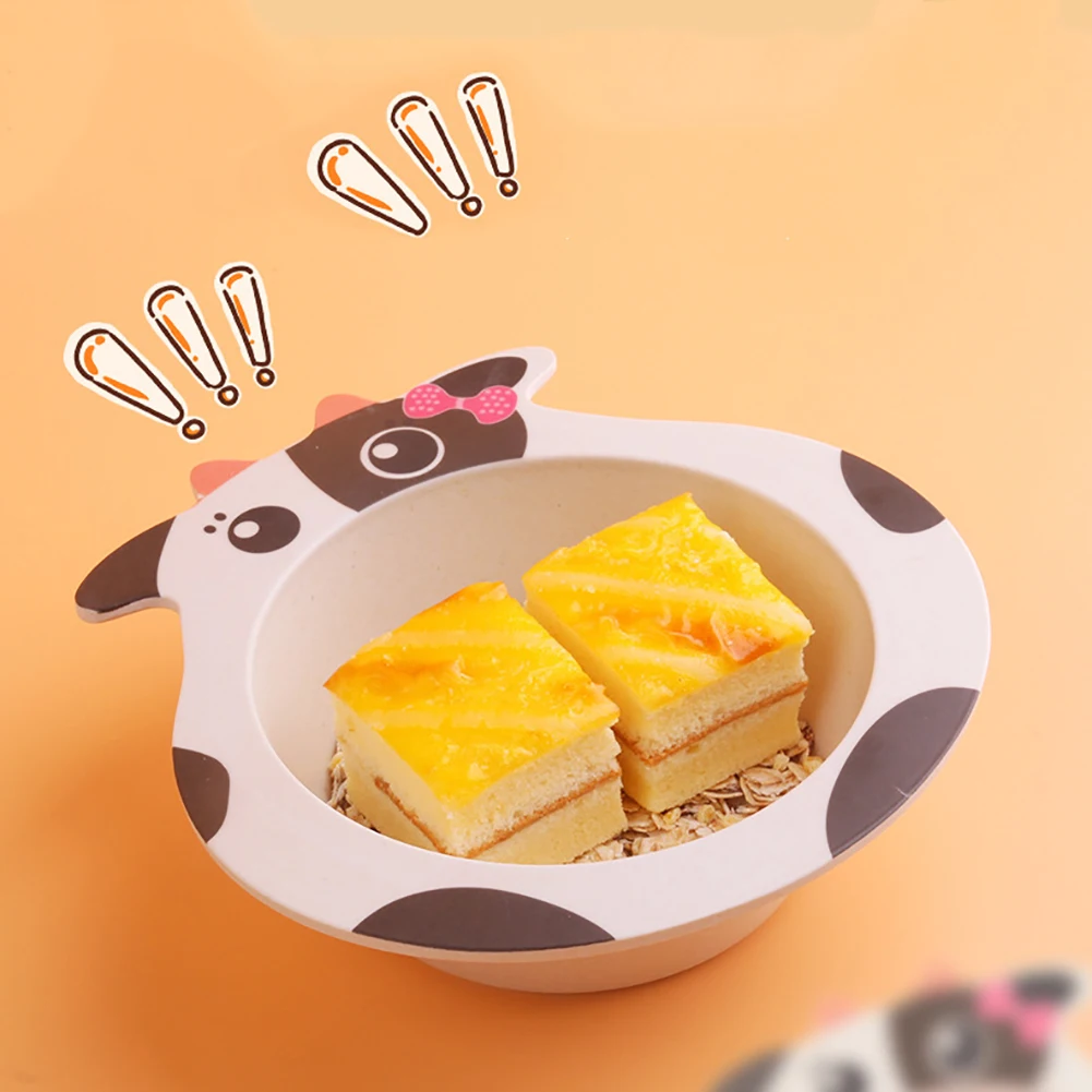 Детские столовые приборы с мультяшным животным для новорожденных, бамбуковое волокно, детская посуда, посуда для еды, посуда для кормления детей