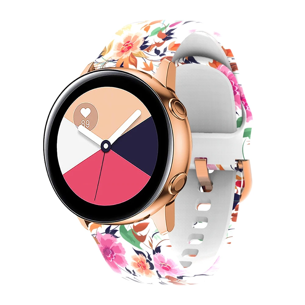 Hangrui 20 мм силиконовый ремешок для samsung Galaxy Watch Active 42 мм gear S2 для Garmin Amazfit Bip браслет ремешок