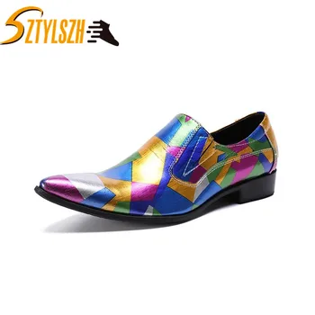 

2019 New Fashion Man Formal Shoes High Quality Breathable PU Leather Personality Men Business Dress Loafers Oxford Wedding Shoes
