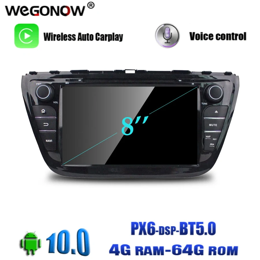 Автомобильный DVD плеер PX6 DSP Android 10 0 8 ядер 4 Гб ОЗУ 64 ПЗУ для Suzuki SX4 S Cross 2014 2015 2016 GPS