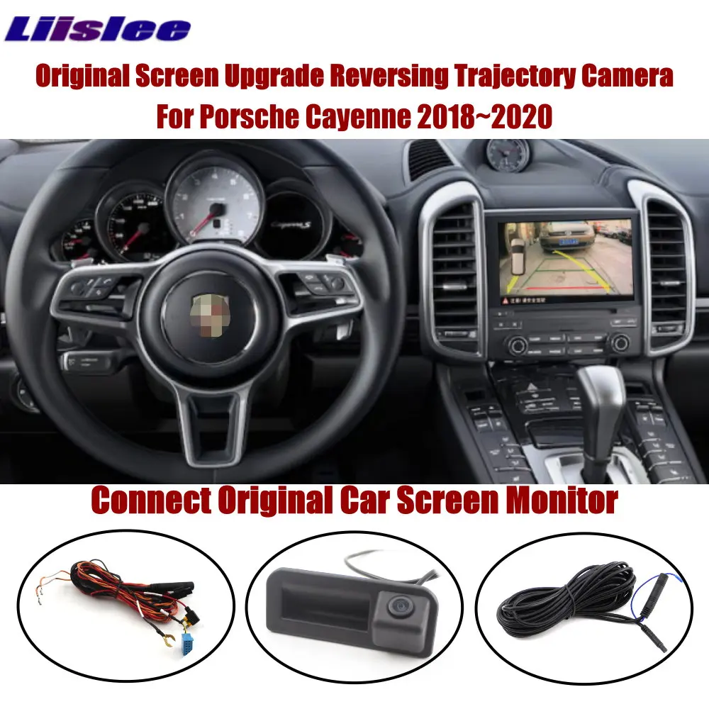 Liislee для Porsche Cayenne~ подключите экран монитор Задняя ручка багажника камера интеллектуальная динамическая траектория