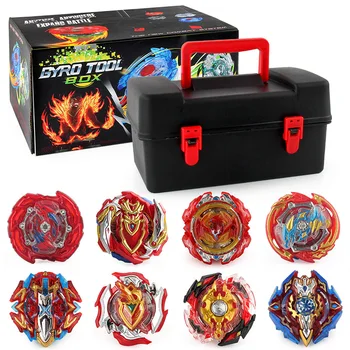 

DIY 12 Piece Red Devil Set Toupie Bayblade Burst Arena Gyroscope Toy Child Storage Box Toolbox Burst Gyro Metal Fusion Launcher