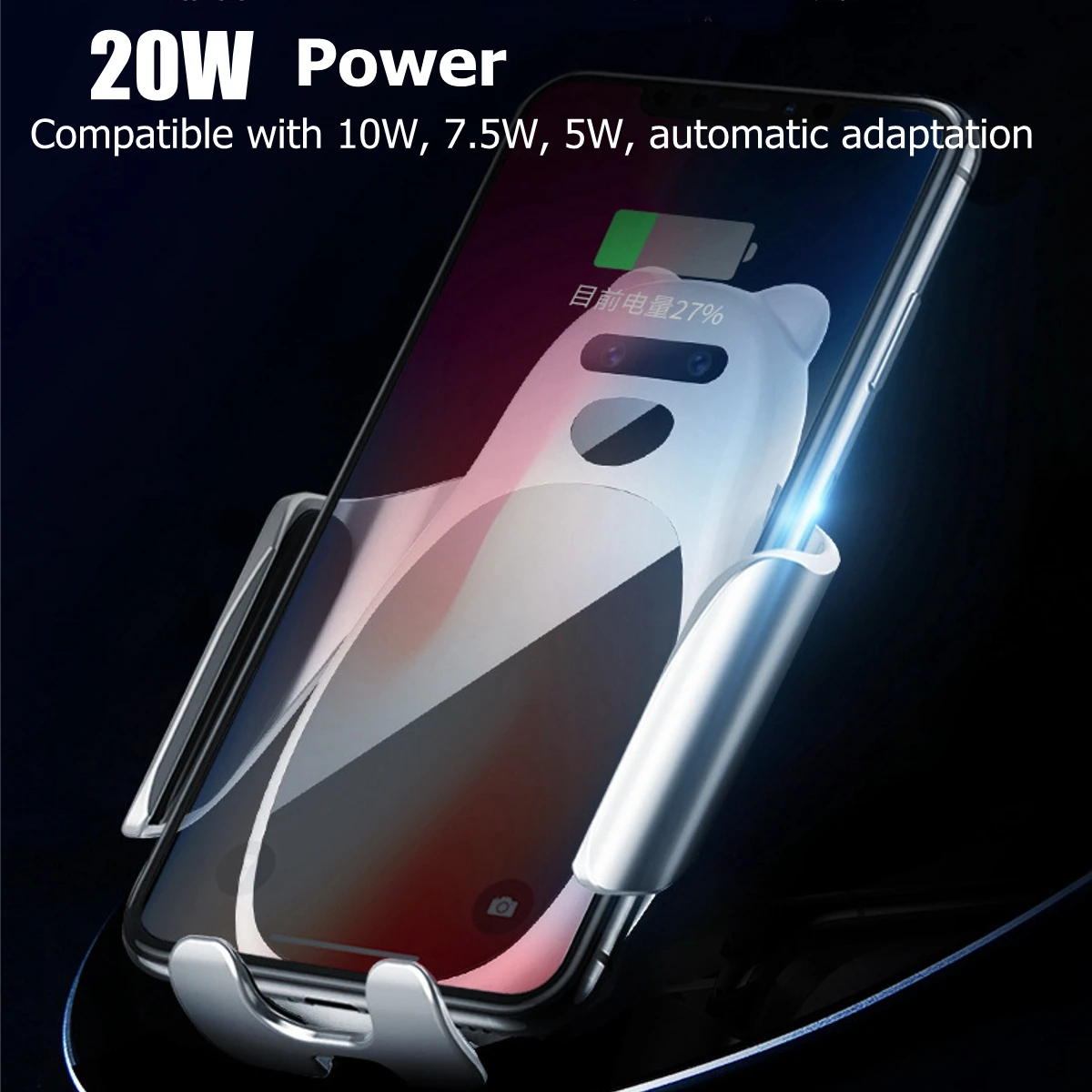 

Smart Sensor Infrared Automatic Wireless Car Charger QI 20W Fast Charging Holder Compatible For Samsung Xiaomi Huawei phone