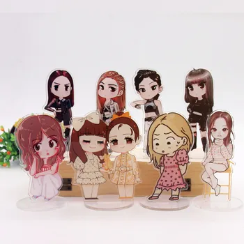 

Kpop Blackpink Mini Acrylic Standee Figure LISA ROSE Cartoon Desktop Action Toy