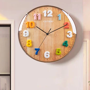 

Cute Cartoon Wall Clock Simple Kids Room Silent Modern Novelty Wall Clock Quartz Creative Zegar Na Sciane Home Decor DE50ZB