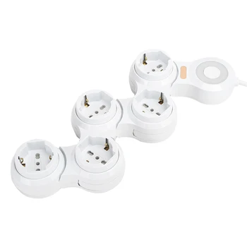 

Power Strip Deformation 5-Concave-Jack 10A with Power Indicator Switch ( EU Plug 220V-250V) multi plug