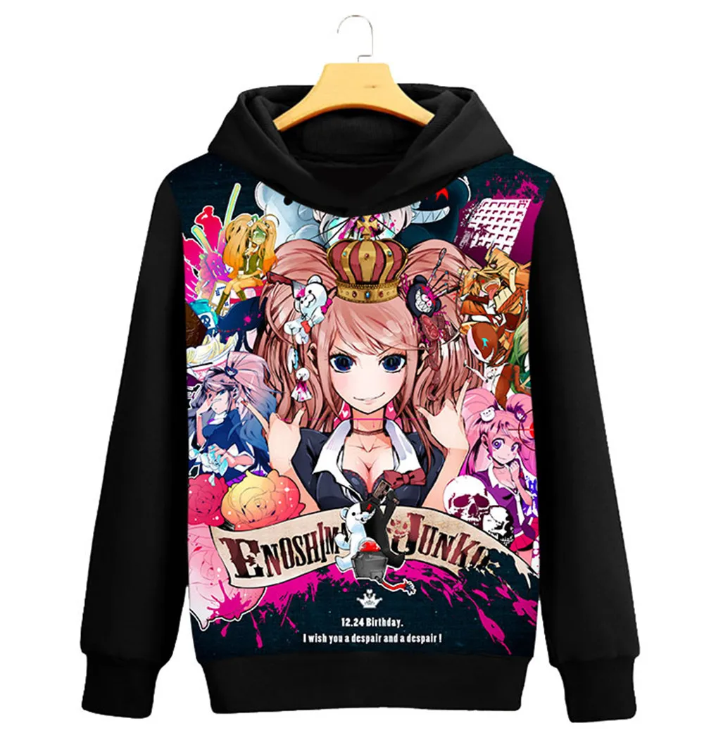 Косплей Аниме Danganronpa V3: Killing Harmony костюм унисекс черный Толстовка с капюшоном Повседневная куртка Толстовка Топ