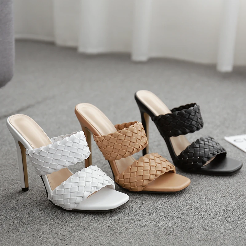 

Star woven slippers high heel women's shoes