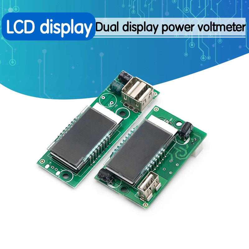 Двойной дисплей светодиодный ЖК-экран 12 В литиевая батарея с USB-интерфейсом 3