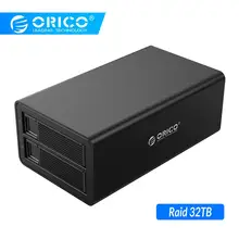 ORICO Dual bay 3,5 ''док-станция для жесткого диска USB3.0 to SATA с RAID HDD алюминиевый корпус для жесткого диска 48 Вт внешний адаптер питания чехол для жесткого диска