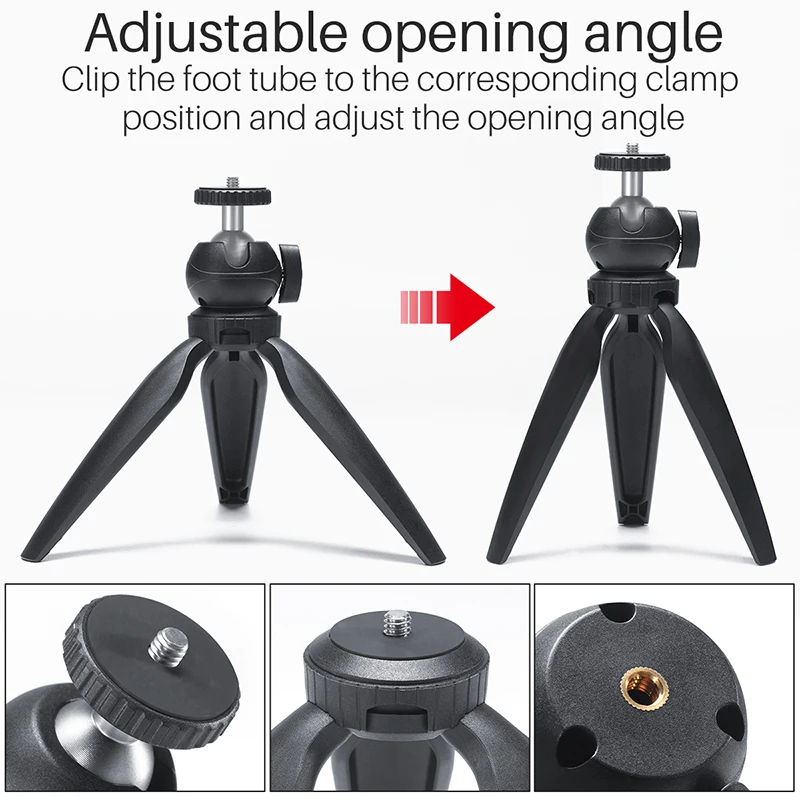  Portable Mini Tripod Stand with 360 Rotation BallHead Vlog Phone Tripod Selfie Stick for iPhone Hua