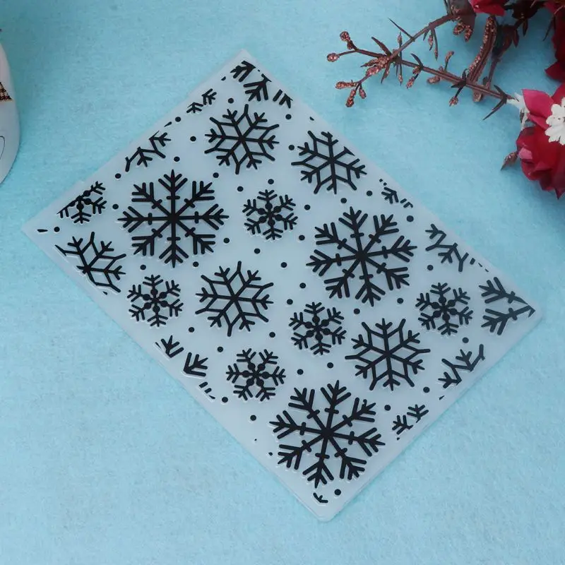 Plastic Embossing Folder Template DIY Scrapbook Photo Album Card Paper Craft Christmas Snowflake