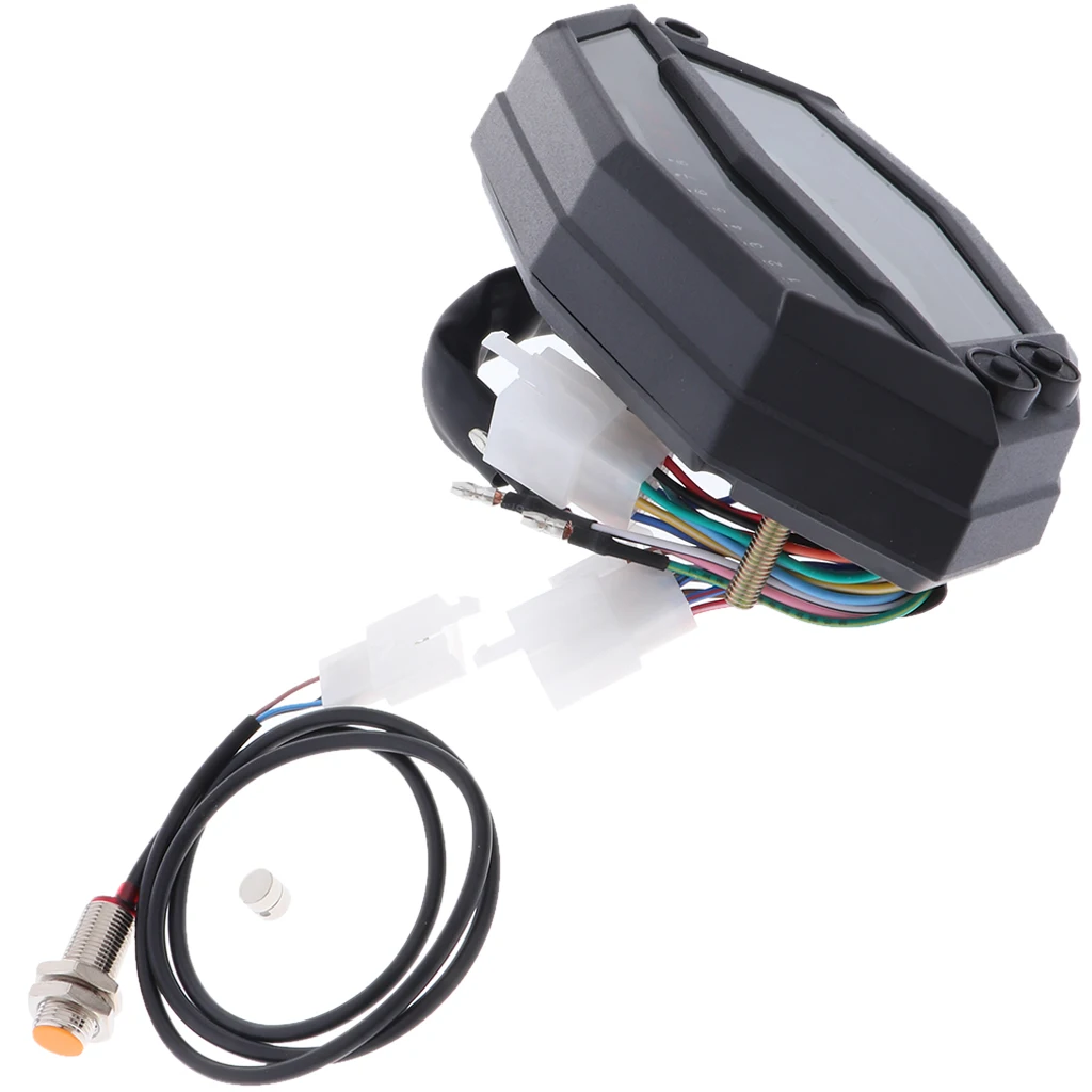 Universal Motorcycle LCD Digital Speedometer Backlight Motor cycle for Cylinders meter Odometer 