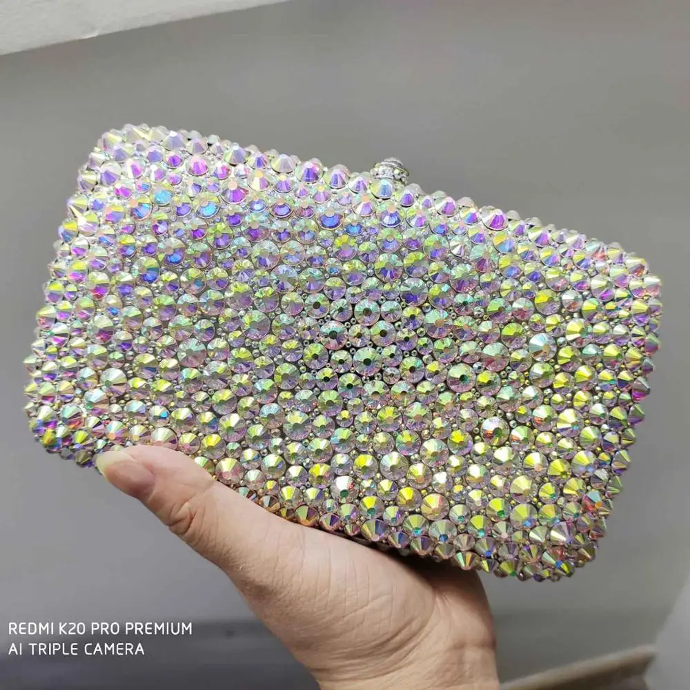 Роскошные Кристальные сумки AB Серебряный клатч кошелек Индивидуальные Имя вечерние сумки добавить буквы бриллиантовый кошелек сумки SM20