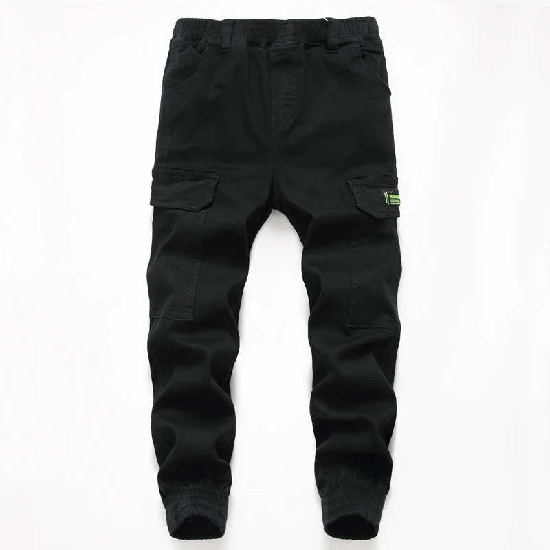 K24-D15085-Black Штаны для мальчиков, брюки, спортивные джоггеры, повседневные хлопковые спортивные штаны для мальчиков-подростков, школьная одежда для детей 8, 9, 10, 14 лет - Цвет: K24-D15085-Black