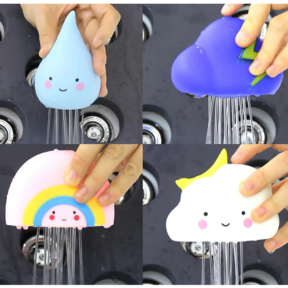 Buen valor Juguetes de baño para bebés, herramienta de pulverización de agua, juguetes flotantes para ducha de nubes, juguetes educativos para edades tempranas pBQKMZG7EZw
