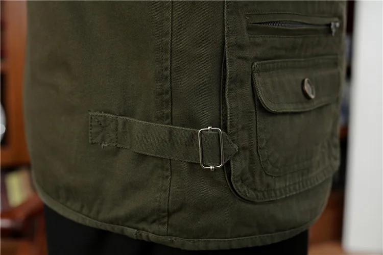Pure Cotton Multi-pockets Middle-aged Daddy Clothes Waistcoat Casual Fishing Photography Vest MEN'S Vest plus Hypertrophy