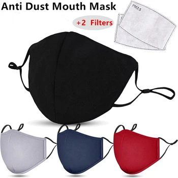 

Fashion Cotton PM2.5 Mouth Mask Send 2Pcs Activated Carbon Filter Windproof Face Mask Beauty worker Tools Makeup Tools
