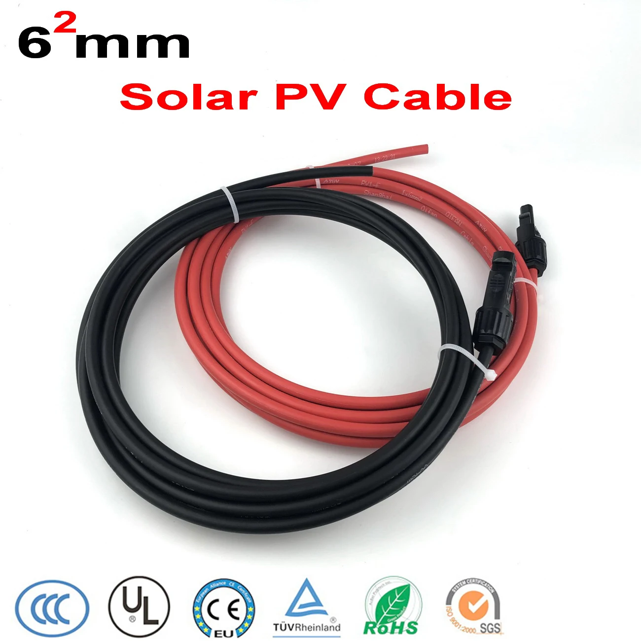Free Shipping 6mm2 Pv Cable Solar Panel Connection Extension Cables