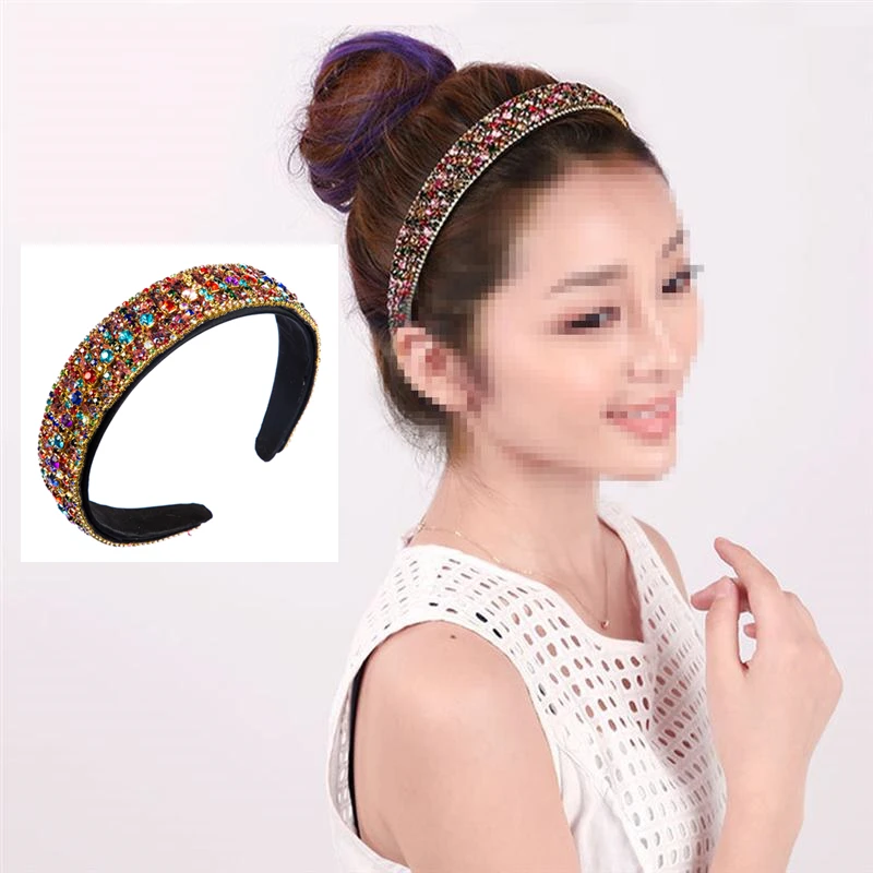 

2020 Spring and Summer Design Luxury Hand Made Colorful Crystal and Diamante Headband Vintage Wedding Elegant Headband for Woman