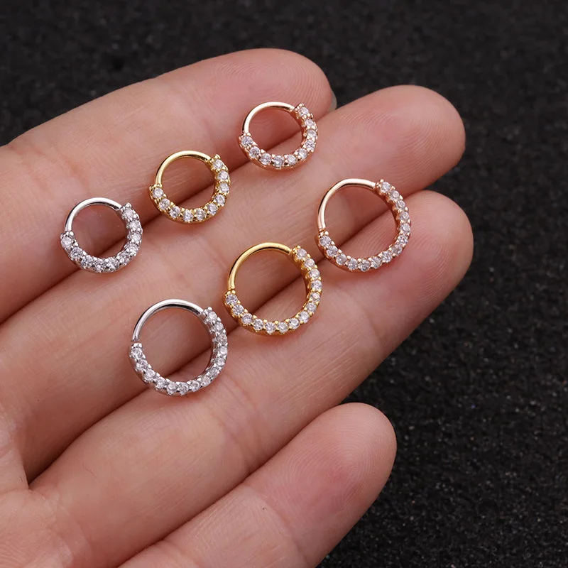 Subiceto 9 Pcs Stainless Steel 16g Cartilage Hoop Earrings for Men Women Nose Hoop Ring Helix Septum Conch Daith Lip Tragus Piercing Jewelry …