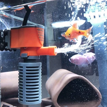 

EU Plug Aquarium Filter 3W/5W Mini Filter Aquarium Fish Sponge Filter Oxygen Supply Quiet Air Pump Filter for Small Fish Tank