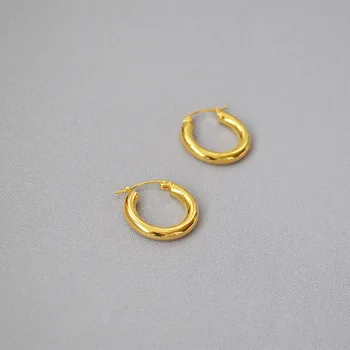 

LO-28 Street Style Hoop Chunky Small Big Hoop Earrings For Women Punk Metal Circle Earrings