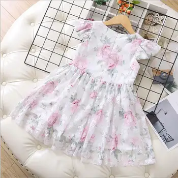 

Girls Dress Summer Baby Girls Flower Short-sleeve Tulle Princess Dresses Children Dress Kids Clothes Wholesale