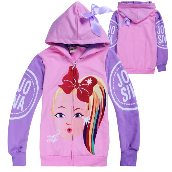 От 3 до 12 лет с героями мультфильмов JOJO Siwa; осенние куртки для девочек; пальто с капюшоном и бантом; детская верхняя одежда на молнии; пальто; повседневная одежда