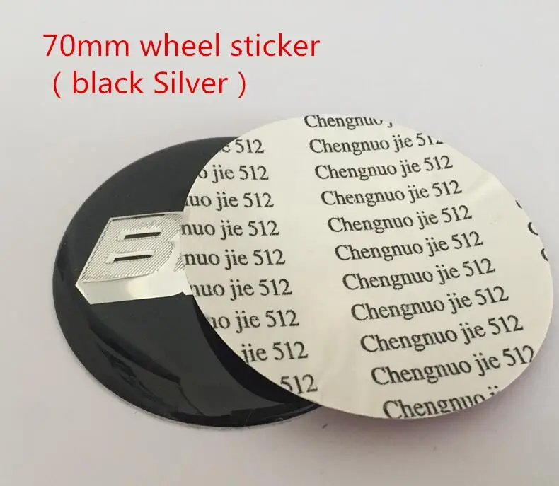 70mm black silver 4 шт. 56 мм 60 мм 65 мм 70 мм центральный колпак на колесо автомобиля значок пылезащитные Чехлы эмблема наклейка автомобиль аксессуары для укладки - Название цвета: 70mm black silver
