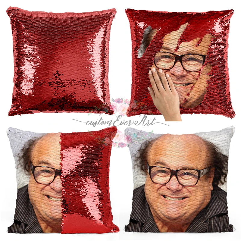 Danny Devito Подушка с блестками | наволочка с блестками | два подушка в виде елки | гипоаллергенный браслет, прекрасный подарок для девушки, | подарок для Него | подушка | Магическая подушка