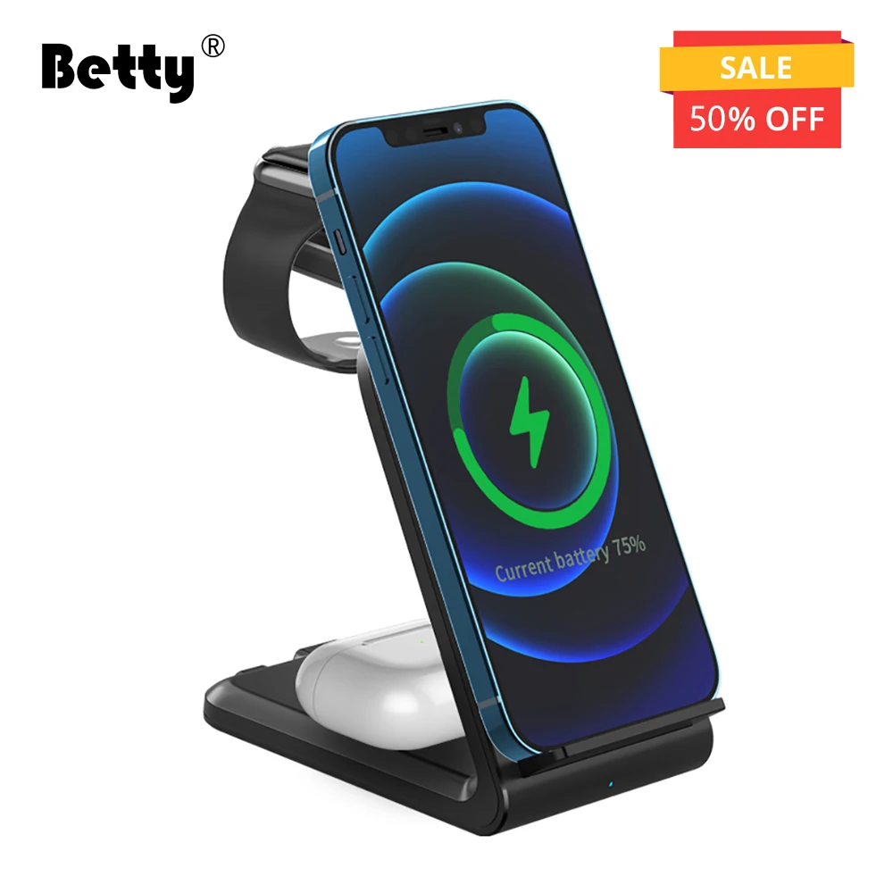 Betty Charger Adapter Wireless Chargers For iPhones Charging Dock Stand iphone Airpods Pro iWatch Station Wireless Charger