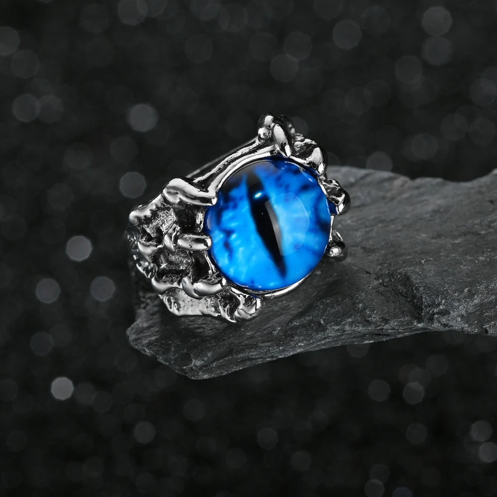 Men's Vintage Jewelry Rings Antique Silver Plated Snake Evil Eye Dragon Wings Skull Owl Punk Finger Ring Biker Gifts finger ring silver ring jewelry accessories animal ring