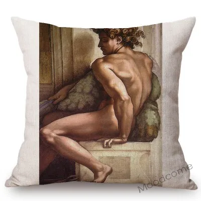Michelangelo итальянский Ренессанс генезис последнее решение Давид знаменитая картина маслом Художественная диванная Подушка Чехол для подушки - Цвет: T337-14