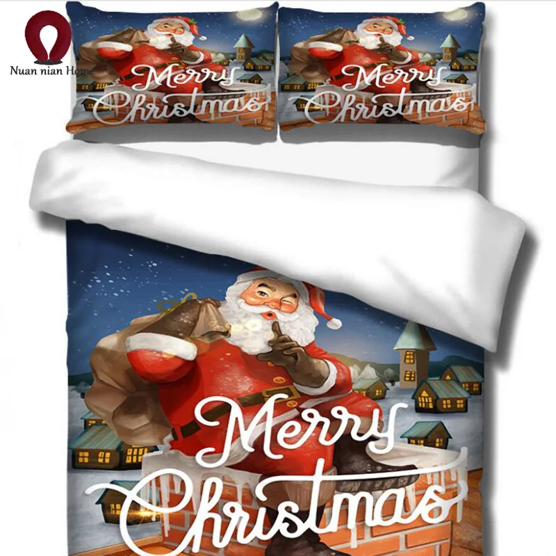 Christmas Suite Bedding Red Sweater Snowman Hat Christmas Tree Festive Home Textile Set Duvet with Pillow Case 3D Free Shipping