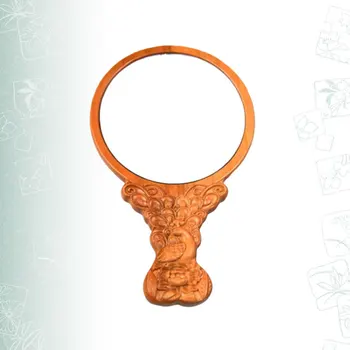 

1Pc Makeuo Mirror Practical Portable Durable Wooden Frame Desktop Mirror Cosmetic Mirror for Home Makeup